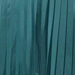 Pre Owned Self-Portrait Dark Green Satin Pleated Frill Detail Jumpsuit L