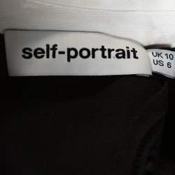 Pre Owned Self Portrait Black Crepe Lace Overlay Hinkley Midi Dress M