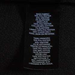 Pre Owned Self Portrait Black Crepe Lace Overlay Hinkley Midi Dress M