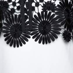 Self Portrait Monochrome Crepe Lace Cape Mini Dress M