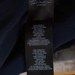 Pre Owned فستان بورتريه ساتان أزرق كحلي وكريب نجوم مزخرفة مقاس صغير - سمول