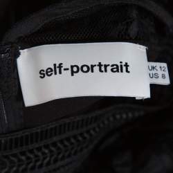 Pre Owned Self Portrait Black Lace Paneled Hall Jumpsuit M