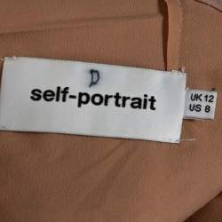 Pre Owned فستان سيلف بورتريه دانتيل مورد بيج ووردي مقاس متوسط - ميديوم