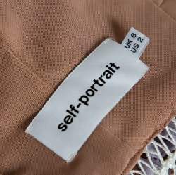 Pre Owned Self Portrait Pale Lilac Guipure Lace Sleeveless Midi Dress S