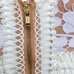 Pre Owned Self Portrait Pale Lilac Guipure Lace Sleeveless Midi Dress S