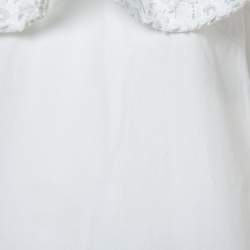 Self Portrait White Cotton Lace Panel Ruffled Hudson Top M