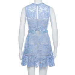 مملوكة مسبقًا فستان سيلف بورتريت قصير واسع دانتيل غوبير بنفسجي مقاس وسط (ميديوم)