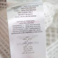 Pre Owned Self Portrait White Paneled Lace Sheer Long Sleeve Top S