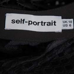 Pre Owned توب سيلف بورتريه دانتيل أسود بكشكشة أكتاف مكشوفة مقاس متوسط - ميديوم