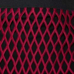 Pre Owned Self Portrait Burgundy Cut Out Lace Midi Skirt XS