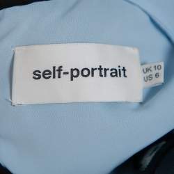 مملوكة مسبقًا فستان سيلف بورتريت فلورنتين طباقات مطرز مورد ماكسي أزرق مقاس وسط (ميديوم) 