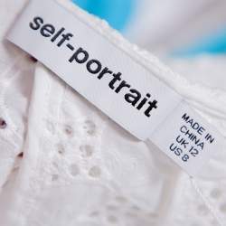 مملوكة مسبقًا Self-Portrait White Leaf Broderie One Shoulder Anglaise Top M