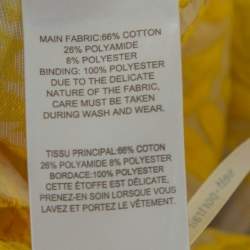 Pre Owned Self Portrait White & Yellow Fil Coupe Ruffled Off Shoulder Detail Top S