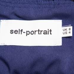 Pre Owned فستان سيلف بورتريت ماكسي قصات مزين ترتر دانتيل لونين مقاس صغير (سمول)