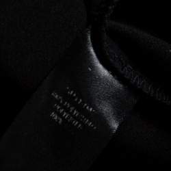 Pre Owned فستان سيلف بورتريت ايبوني ماكسي ياقة طيات شيفون أسود مقاس وسط (ميديوم) 