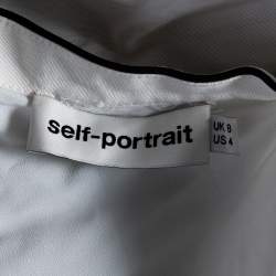 Self Portrait Monochrome Crepe Ruffled One Shoulder Jumpsuit S