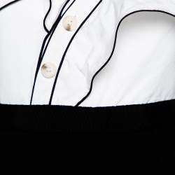 Self Portrait Monochrome Crepe Ruffled One Shoulder Jumpsuit S