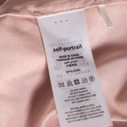 Pre Owned فستان ماكسي سيلف-بورتريه دانتيل أزرق بأكتاف مكشوفة وطبقات مقاس متوسط - ميديوم