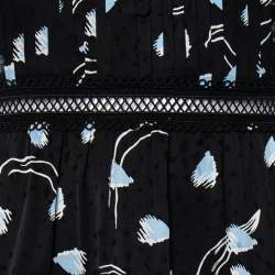 Self-Portrait Black Abstract Geo Print Sleeveless Midi Dress M