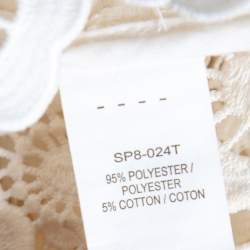 Pre Owned Self-Portrait White Guipure Lace Victorian Sleeve Detail Top M 