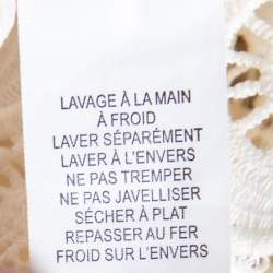 Pre Owned Self-Portrait White Guipure Lace Victorian Sleeve Detail Top M 