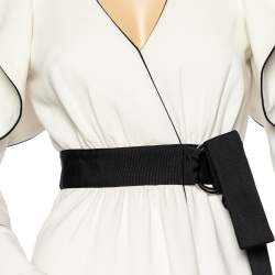 مملوكة مسبقًا Self-Portrait White Viscose Blend Ruffled Asymmetric Dress S