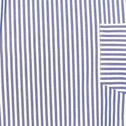 Pre Owned Self-Portrait Blue Striped Cotton & Contrast Lace Long Sleeve Top M