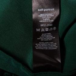 مملوكة مسبقًا Self-Portrait Green Floral Lace Gathered Detailed Maxi Dress L