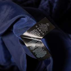 Pre Owned فستان سيلف بورتريت قطن أزرق كحلي طبقات تطريز انجليزي مورد متوسط الطول مقاس صغير (سمول)