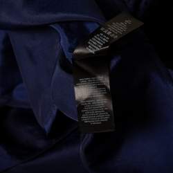 Pre Owned فستان سيلف بورتريت قطن أزرق كحلي طبقات تطريز انجليزي مورد متوسط الطول مقاس صغير (سمول)