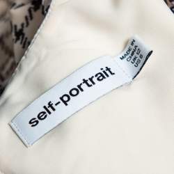 Self-Portrait Monochrome Checked Chiffon Midi Dress M
