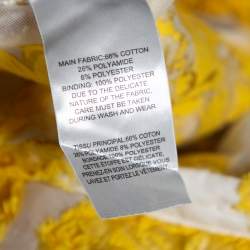 Pre Owned Self-Portrait Yellow Floral Fil Coupe Asymmetrical Ruffled Blouse S