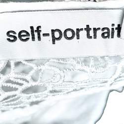 Pre Owned توب سيلف - بورتريه دانتيل أبيض مكشكش مقاس متوسط - ميديوم