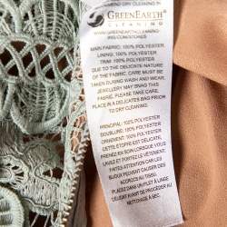 Pre Owned Self-Portrait Pistachio Green Guipure Lace Midi Dress M