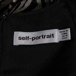 Self Portrait Monochrome Zebra Pattern Sequin Embellished Sleeveless Top M