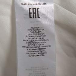 Pre Owned Self-Portrait White Taffeta Ruched One-Shoulder Top M 