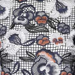 Pre Owned توب سيلف بورتريه صيفي دانتيل أزرق داكن مقاس وسط - ميديوم