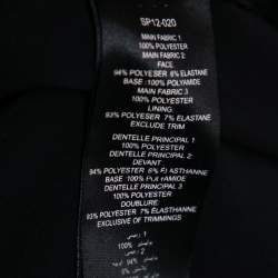 Pre Owned فستان سيلف بورتريت دانتيل جوبير أسود بأكمام طويلة بحواف مكشكشة مقاس متوسط - ميديوم