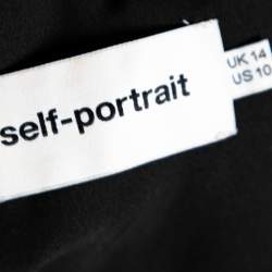 Pre Owned Self Portrait Black Crepe Lace Detailed Top Jumpsuit L