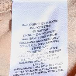 Pre Owned Self-Portrait Navy Blue & White Crochet Knit Tasseled Midi Skirt S