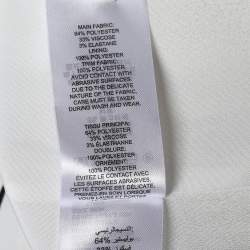 Pre Owned Self-Portrait White Crepe Ruffled Cut Shoulder Asymmetric Hem Midi Dress M