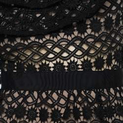 مملوكة مسبقًا Self-Portrait Black Lace Overlay One Shoulder Mini Dress S