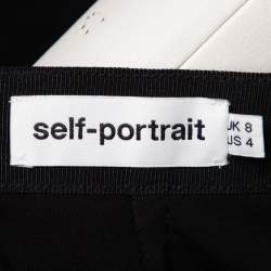 Pre Owned Self-Portrait Blue Floral Guipure Lace Sequin Embellished Tiered Skirt S