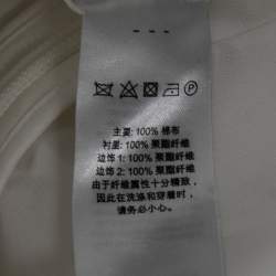 Pre Owned Self-Portrait White Eyelet Embroidered Cotton Puff Shoulder Mini Dress S