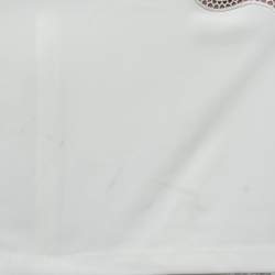 Pre Owned توب سيلف - بورتريه دانتيل جوبير وكريب أبيض بأكمام طويلة مقاس صغير ( سمول )