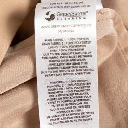 Pre Owned Self-Portrait Beige Cotton & Crepe Lace Trimmed Pleated Wrap Skirt M