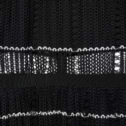 مملوكة مسبقًا Self-Portrait Black Eyelet Lace Scalloped Midi Dress L