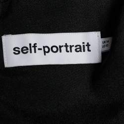 مملوكة مسبقًا Self-Portrait Black Eyelet Lace Scalloped Midi Dress L