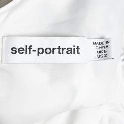 Pre Owned Self-Portrait White Floral Sequin Embellished Wrap Detail Short Dress S