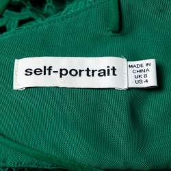 Self-Portrait Green Mesh Azalea Lace Midi Dress S